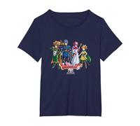 Dragon Quest I & II HD-2D Remake Heroes Art des héros T-Shirt, Femme Grandes Tailles, Bleu Marine, 6X