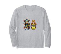 Dragon Quest I & II HD-2D Remake Héros et Princesse Manche Longue, Unisexe pour Adultes, Gris Chiné, XXL