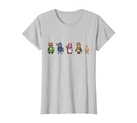 Dragon Quest I & II HD-2D Remake Héros Pixel Art T-Shirt, Femme, Argent, XS