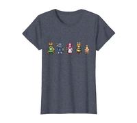 Dragon Quest I & II HD-2D Remake Héros Pixel Art T-Shirt, Femme, Bleu Chiné, S