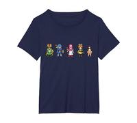 Dragon Quest I & II HD-2D Remake Héros Pixel Art T-Shirt, Femme Grandes Tailles, Bleu Marine, 5X