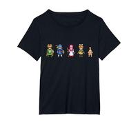 Dragon Quest I & II HD-2D Remake Héros Pixel Art T-Shirt, Femme Grandes Tailles, Noir, 6X