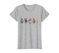 Dragon Quest I & II HD-2D Remake Héros Pixel Art T-Shirt, Femme, Gris Chiné, S