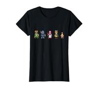 Dragon Quest I & II HD-2D Remake Héros Pixel Art T-Shirt, Femme, Noir, XXL
