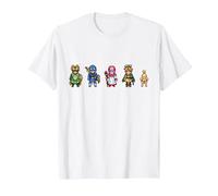 Dragon Quest I & II HD-2D Remake Héros Pixel Art T-Shirt, Homme, Blanc, XL