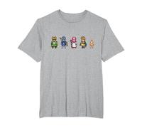 Dragon Quest I & II HD-2D Remake Héros Pixel Art T-Shirt, Homme Grandes Tailles, Gris Chiné, 2X Tall