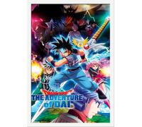 Dragon Quest - Poster - Dai vs Dark Army + cadre interchangeable, Shinsuke® Maxi MDF blanc, vitre acrylique