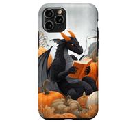 Dragon Reading Books with Fall Pumpkin Fantasy Theme Coque pour iPhone 11 Pro