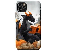 Dragon Reading Books with Fall Pumpkin Fantasy Theme Coque pour iPhone 11 Pro Max