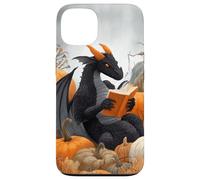 Dragon Reading Books with Fall Pumpkin Fantasy Theme Coque pour iPhone 13