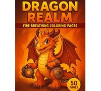 Dragon Realm Coloring Book: 50 Fire-Breathing Pages for Kids and Adults