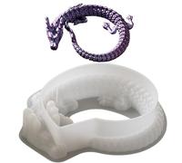Dragon Resin Moule - 5,55 x 5,43 en forme de silicone, moule artisanal à l'art époxy ailé, outil de décoration de gâteau Fondant détaillé, fusion d'argile en béton I