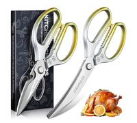 DRAGON RIOT Ciseaux Cuisine Stables - Pack de 2 Ciseau à Viande de Style Japonais, Ciseau à Os Dorés en Acier Inoxydable, Ciseaux à Volaille Très Tranchants