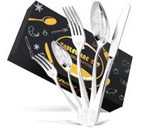 DRAGON RIOT Couvert de Table 8 Personnes - 40 Pieces Set de Couverts en Acier Inoxydable, Menagere Argent avec Couteaux à Manger, Fourchette, Petite Cuillère, Ménagère pour Le Ménage, Restaurant, Fête