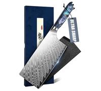 DRAGON RIOT Feuille de Boucher, Couteaux de Cuisine Professionnel Tranchant avec Étui, Hachoir de Boucher en Acier Inoxydable, Couteau de Cuisine Chinois Polyvalent avec Manche Ergonomique