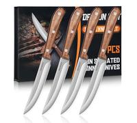 DRAGON RIOT Set De Couteau A Steak 4 Pièces, Couteaux À Steak Avec Manche En Bois, Set De Couteaux De Table Avec Coffret Cadeau