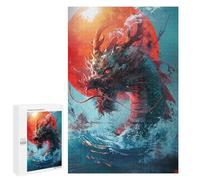 Dragon Rising from Water Puzzle 1000 Pièces Educa Jouet en Bois Cadeau Unique Décoration Intérieure Jeu Éducatif Challenge Toy Adultes Et Enfants À Partir De 14 Ans 1000 PCS