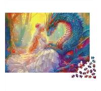 Dragon Romantique Puzzle 1000 Pièces avec Assemblage Fluide,Puzzle Adulte Impossible Difficile Très Difficile Défiante pour Une Activité en Famille,Cadeau De Retraite 70x50cm/1000pcs