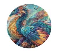 Dragon Rond Puzzle 120 Pièces pour Science Fiction Adultes Enfants Forme d'animal Classique DIY Résumé Chaleureuse Paysage des Art Activité Jouets 120 PCS