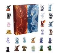 Dragon S - Acrylique 26 x 18 x 3 cm | Calendrier de bureau | Décoration d'intérieur | Thème dragon fantaisie s avec 24 compartiments pour surprises quotidiennes, idéal pour le compte à rebours des