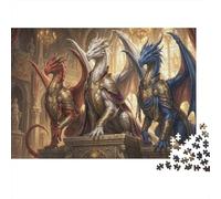 Dragon sacré Tricolore Puzzle 1000 Pièces Adultes Et Enfants,Premium,Carton,Déco Murale, Défi,Jeu Éducatif,Dès 14 Ans,Anti-Stress,Détente,Casse-tête 52x38cm