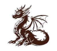 dragon sans Stickers gravés 54.6x56.2cm Embellissement mural Café