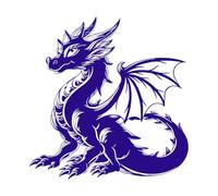 dragon sans Stickers muraux 54.6x56.2cm Ne se décolle pas Bleu foncé