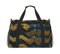 Dragon Scale Sac de voyage pliable Sac fourre-tout Sac de transport pour les escapades du week-end, pour les voyages spontanés, noir, taille unique, Noir/blanc, One Size