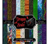 Dragon Scale Scrapbook Paper: Collection of decorative double sided dragon scales craft paper sheets for scrapbooking, collage art, decoupage, origami, junk journaling and more DIY craft projects