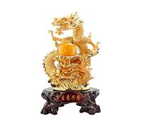 Dragon Sculpture de Bureau Décoration de Bureau - Ornements Chinois Statue en Résine pour Maison et Bureau Feng Shui Pièce de Bon Chance, 49,29 Pouces