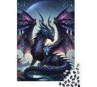 Dragon Set De 1000 Pièces Papier Recyclé Dark Aile Violette Dragon Puzzle Adulte Amateurs Puzzle Adultes Casse-tête Engageant Heures Divertissement Loisirs Maison 52x38cm/1000pcs
