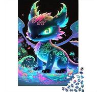 Dragon Set De 1000 Pièces Papier Recyclé Dragon bébé aux Yeux colorés Puzzle Adulte Facile À Ranger Casse-tête Engageant Heures Divertissement Activité Lien Familial 52x38cm/1000pcs