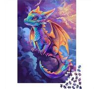 Dragon Set De 1000 Pièces Papier Recyclé Dragon bébé Orange-Violet Puzzle Adulte Facile Ranger Loisirs Maison Casse-tête Engageant Heures Divertissement 52x38cm/1000pcs