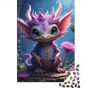 Dragon Set De 1000 Pièces Papier Recyclé Dragon bébé Rose-Violet Puzzle Adulte Amateurs Puzzle Adultes Casse-tête Engageant Heures Divertissement Loisirs Maison 38x26cm/1000pcs