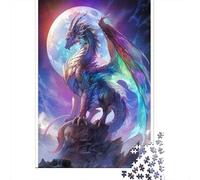 Dragon Set De 1000 Pièces Papier Recyclé Dragon de la Lune Pourpre Puzzle Adulte Amateurs Puzzle Adultes Heures Divertissement Casse-tête Engageant Loisirs Maison 52x38cm/1000pcs