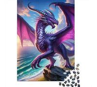 Dragon Set De 1000 Pièces Papier Recyclé Dragon de mer Violet Puzzle Adulte Amateurs Puzzle Adultes Heures Divertissement Casse-tête Engageant Loisirs Maison 38x26cm/1000pcs