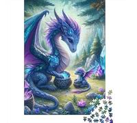 Dragon Set De 1000 Pièces Papier Recy ragon Pourpre Puzzle Adulte Facile À Ranger Heures Divertissement Casse-tête Engageant Activité Lien Familial 52x38cm/1000pcs