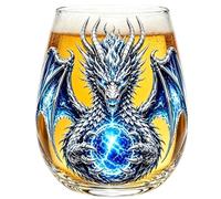 Dragon-Shaped Whiskey Glass - 3D Mythical Crystal Ball Cup, Bar Decor | 10x9cm | Dragon-Shaped Whiskey Glass - 3D Engraved Crystal Ball Stemless Cup For Cocktails, Bar, Party, Home Dinner Decor