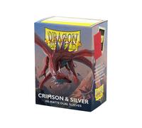 Dragon Shield Manchons Matte Dual Standard Cramoisi/Argent 100 63x88mm TCG MTG P
