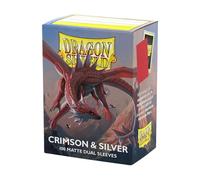 Dragon Shield : Matte - Dual Crimson & Silver (100)