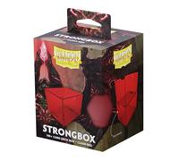Dragon Shield Strongbox Deck Box Boîte de rangement TCG en acrylique avec fermeture sous vide, empilable, peut contenir plus de 100 cartes à double manchon, 83,5 x 106 x 75,5 mm, rouge transparent