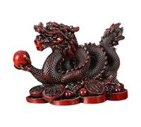 Dragon Statue - Resin 11x7x6cm | Chinese Coin Dragon Cornucopia Figurine, Statue Ornament | Wealth Attraction Home Office Decor Good Luck Gift Use