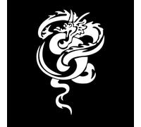 dragon sur Stickers gravés 36x56cm N'abîme pas le mur Blanc