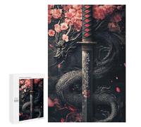 Dragon Sword with Cherry Blossoms -5 Puzzle 1000 Pièces Educa Jouet en Bois Cadeau Unique Décoration Intérieure Jeu Éducatif Challenge Toy Adultes Et Enfants À Partir De 14 Ans 1000 PCS