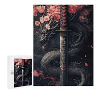 Dragon Sword with Cherry Blossoms -5 Puzzle 1000 Pièces Educa Jouet en Bois Cadeau Unique Décoration Intérieure Jeu Éducatif Challenge Toy Adultes Et Enfants À Partir De 14 Ans 500 PCS