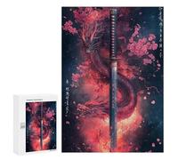 Dragon Sword with Cherry Blossoms Puzzle 1000 Pièces Educa Jouet en Bois Cadeau Unique Décoration Intérieure Jeu Éducatif Challenge Toy Adultes Et Enfants À Partir De 14 Ans 300 PCS