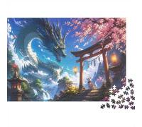 Dragon Temple Cerise 1000pcs Mini Puzzle pour Famille Difficile | 52x38cm Carton Décor Salon Structure Durable Cadeau Anniversaire Soulagement Du Stress