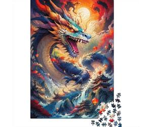 Dragon Temple Lanternes 1000pcs Mini Puzzle pour Famille Difficile | 70x50cm Carton Décor Salon Structure Durable Cadeau Anniversaire Soulagement Du Stress