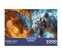 Dragon Tigre 1000 Piece Jigsaw Puzzle for Adults Challenging Game Stress Relief Puzzle Exercise The Memory of The Brain for The Whole for Women, Gifts for Men 38x26cm/1000pcs
