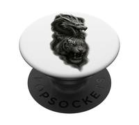 Dragon & Tigre - Forces d'équilibre Chinoises PopSockets PopGrip Adhésif